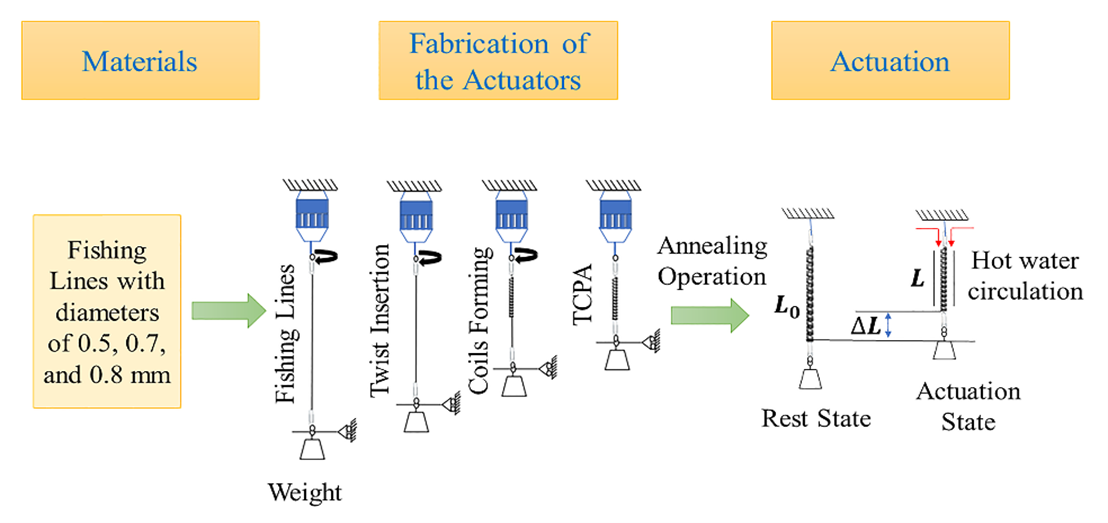 Effects of Manufacturing Parameters on Fast Actuation of Twisted and Coiled Polymer Actuators Made of Fishing Lines